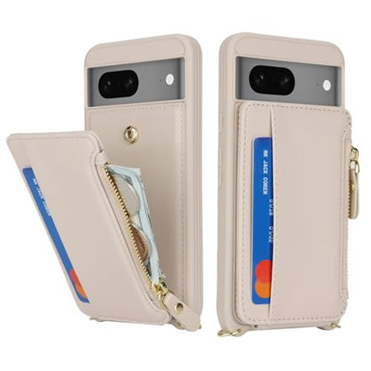Cavor Compatible with Google Pixel 7 Case Wallet, Cream - color: Cream, size: Google Pixel 7