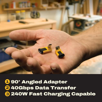DEWALT 240W 90-Degree USB-C Adapter (2 Styles), Right Angle USB C
