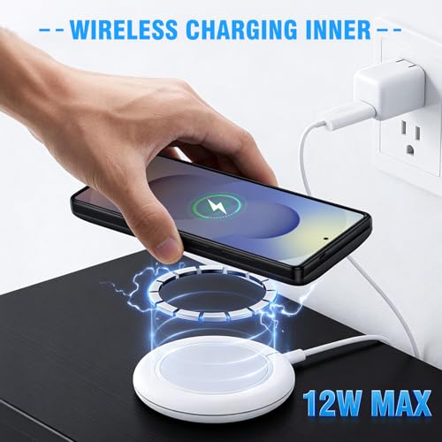 S25 Ultra Battery Charging Case, 10000mAh Portable Rechargeable Wireless Charging Case for Samsung Galaxy S25 Ultra 5G(6.9 inch), Protective Extended Battery Pack Charger Cover - Black