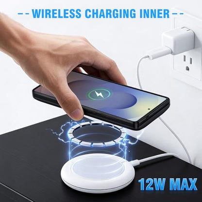 S25 Ultra Battery Charging Case, 10000mAh Portable Rechargeable Wireless Charging Case for Samsung Galaxy S25 Ultra 5G(6.9 inch), Protective Extended Battery Pack Charger Cover - Black