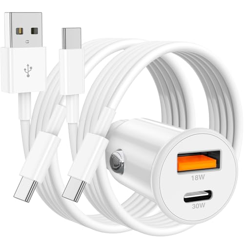 48W USB C Car Charger, Dual Port USB-C & USB-A Car Fast Charging Adapter - color: White, size: 3ft
