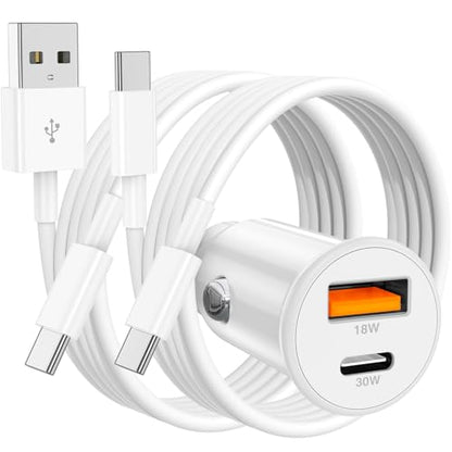 48W USB C Car Charger, Dual Port USB-C & USB-A Car Fast Charging Adapter - color: White, size: 3ft