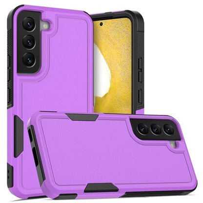 for Samsung Galaxy S22 Case: Dual Layer Protective Heavy Duty Cell Phone Cover Shockproof Rugged with Screen Protector - Military Protection Bumper Tough - Samsung Galaxy S22 5G 2022, 6.1 inch, Purple - color: Purple (PC) + Black (TPU)