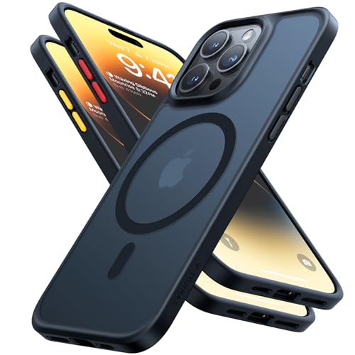 TORRAS Stronger Magnetic for iPhone 14 Pro Case, Translucent Black | 12 FT Military Grade Drop Tested, Compatible with MagSafe, Slim Protective Matte Silicone for iPhone 14 Pro Phone Case - color: Black a