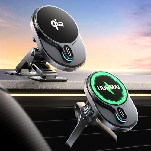 HURMAI for Qi2 Car Mount Charger 15W MagSafe Wireless for iPhone