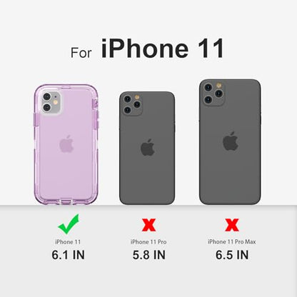 Follaroma for iPhone 11 Case, 6.1 inch, Crystal Purple | Heavy Duty Shockproof Protection Phone Cases, Anti-Drop, Military Grade Dual Layer Transparent Rugged Protective Cover - color: Purple, size: iPhone 11 6.1’