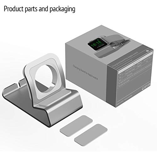 Sincetop Compatible with Apple Watch Charger Stand Ultra 2/Ultra/SE/9/8/7/6/5/4/3/2/1, Aluminum iWatch 49 45 41 44 40 42 38 Charging Holder Dock Nightstand Mode-Magnetic Charger not Included-Silver - color: Silver