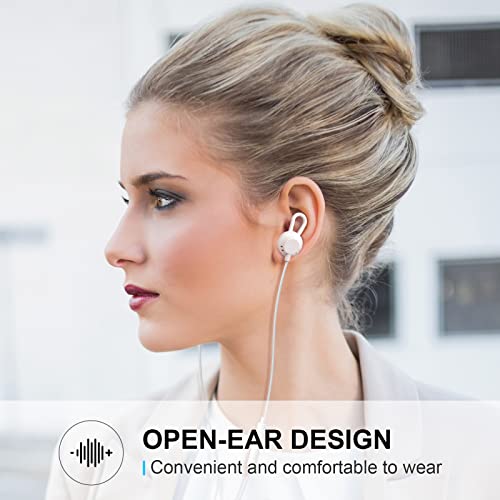 Open-Ear 3.5mm Jack Headphones,Sport Earbuds Wired with Microphone,for Work,Music, Gaming - color: White, style: 3.5mm