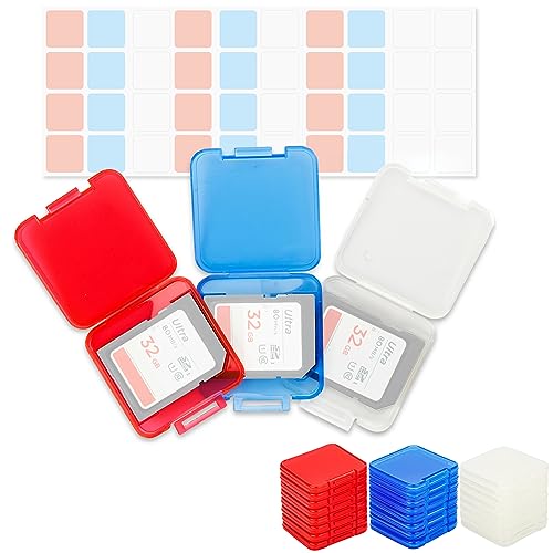 24PCS Multi-Color Clear Plastic SD Card Case Holder(NOT Include Any Cards) - color: for 24 SD Cards（Clear）