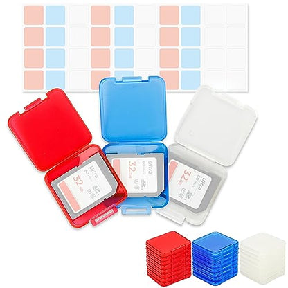 24PCS Multi-Color Clear Plastic SD Card Case Holder(NOT Include Any Cards) - color: for 24 SD Cards（Clear）