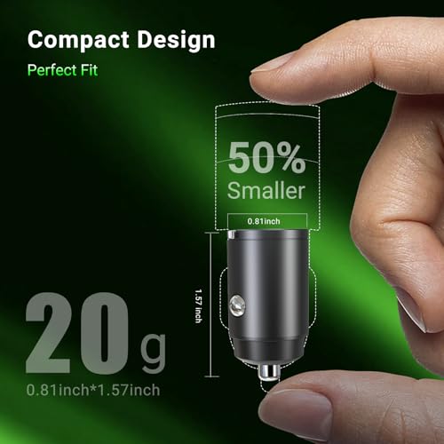 CMARS 65W+60W Cigarette Lighter Adapter,for iPhone 16 car Charger USB C/A,Fast Charging for iPhone,Car Phone Charger Dual Port for iPhone 16/15/14/13/12 Series and Samsung/Other Android Devices Black