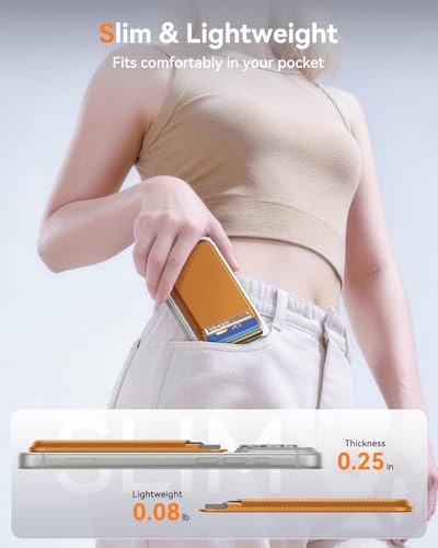 for MagSafe Wallet, 5 Card Holder, Slim Leather Magnetic Wallet for iPhone 17/16/15/14/13/12 Pro Max Plus Air Series, 1 Card Slots & 1 Cash Slot,Brown - color: Brown