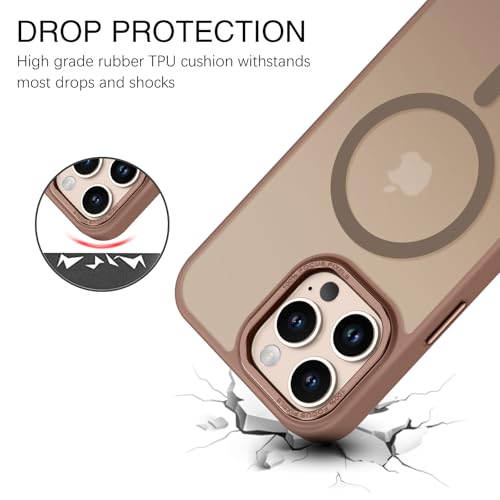 BENTOBEN Magnetic for iPhone 16 Pro Max Case,(Compatible with MagSafe) (Military Grade Drop Protection) Slim Translucent Matte Shockproof with Anti-Fingerprint Phone Case 6.9",Desert Titanium - color: Desert Titanium