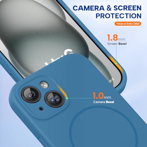 miracase Compatible with iPhone 15 Case, [Soft Anti-Scratch Microfiber Lining], Liquid Silicone Case Gel Rubber Shockproof Drop Protection Phone Case for iPhone 15, Capri Blue - color: Capri Blue, size: iPhone 15