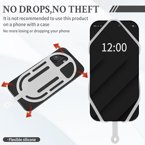 HOTEMIA Silicone Phone Lanyard Holder with Carabiner, Universal Phone Strap,Anti-Theft Phone Case with retractable tether - color: Transparent