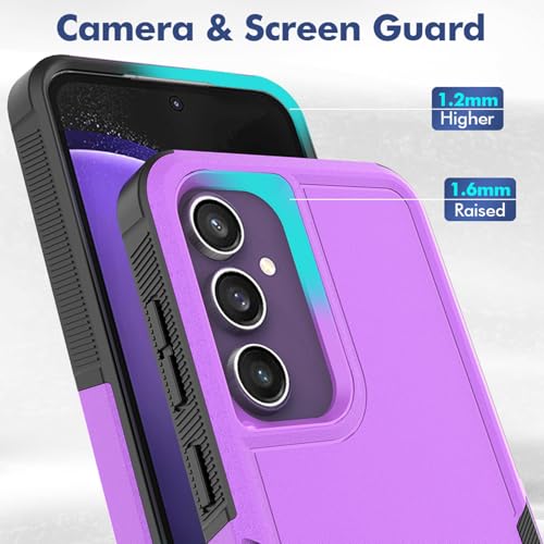 Dionsibei Designed for Samsung Galaxy A52 5G Case 2 in 1 Military Grade Drop Heavy Duty Rugged Shockproof Protective Cover Case for Galaxy A52 5G Phone Case (Purple) - color: Purple