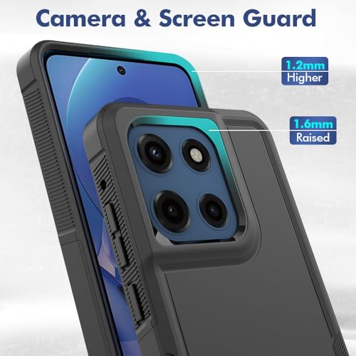 for Moto G Stylus 2025/2026 Case: Dual Layer Protective Heavy Duty Cell Phone Cover Shockproof Rugged with Screen Protector - Military Protection Bumper Tough - for G Stylus 2025/2026, Black - color: Black (PC) + Black (TPU)