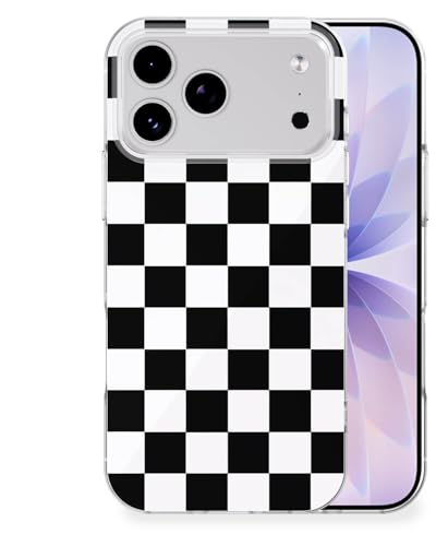 Feams for iPhone 17 Pro Case [Compatible with Magsafe] Slim Shockproof Protective TPU Phone Cover for iPhone 17 Pro 6.3" Women Girls, Black Checkered - color: Black Checkered, size: for iPhone 17 Pro (6.3 Inch)