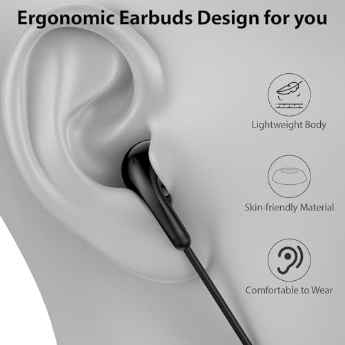 USB C Earbuds Headphone for iPad 10th Gen for iPhone Duo 18 Pro 17 15 Black - color: Black