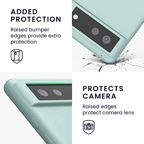 kwmobile Case Compatible with Google Pixel 6 Case - TPU Silicone Phone Cover with Soft Finish - Mint Matte - color: mint matte, size: Pixel 6
