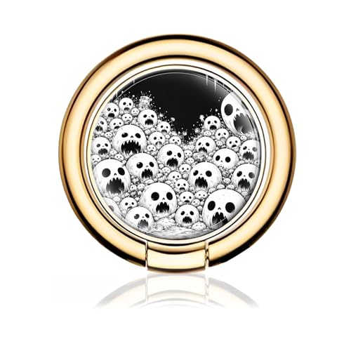 Cell Phone Ring Holder, Cute Metal Phone Grip Stand Finger Ring Kickstand, Flexible 360°Rotation Phone Tablet Case Accessories Compatible with Most Phones Gothic Skull Pattern - color: Gothic Skull Pattern