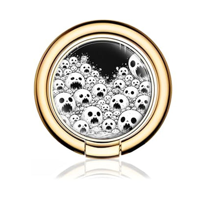 Cell Phone Ring Holder, Cute Metal Phone Grip Stand Finger Ring Kickstand, Flexible 360°Rotation Phone Tablet Case Accessories Compatible with Most Phones Gothic Skull Pattern - color: Gothic Skull Pattern