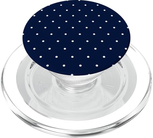 Navy Blue Polka Dot PopSockets PopGrip for MagSafe - style: Magnetic PopGrip