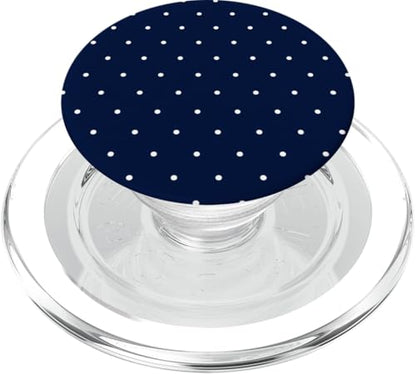 Navy Blue Polka Dot PopSockets PopGrip for MagSafe - style: Magnetic PopGrip