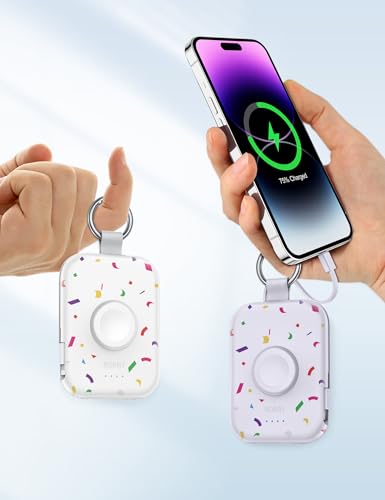 RORRY CharmGo Portable Charger, 5000mAh Portable Charger Power Bank - color: Confetti-White