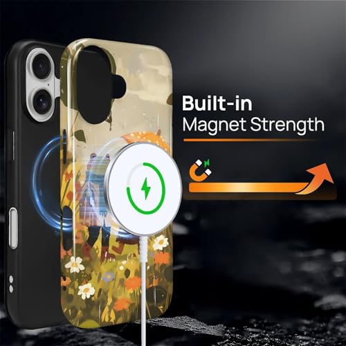 Magnetic for iPhone 17 Case,[Compatible with Magsafe] Dual Layer Protective Heavy Duty Shockproof Rugged Drop Protection Bumper Hybrid Case - Rain Frog and Toad - color: Rain Frog and Toad, size: iPhone 17