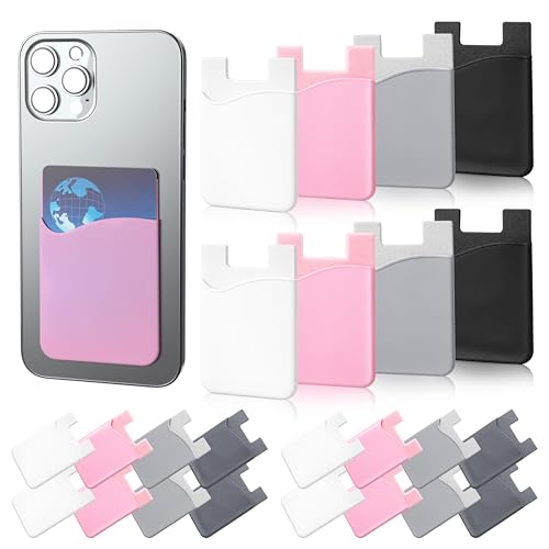 Frienda 24 Pcs Phone Card Holder Adhesive Silicone Wallet, Classic Color - color: Classic Colors