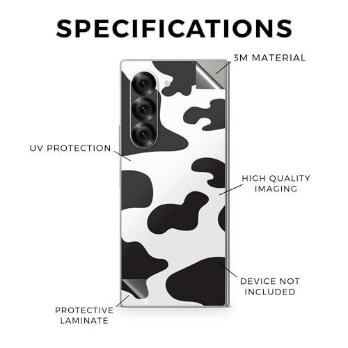 Phone Skin Compatible with Samsung Galaxy Z Fold 6 - Cow Print - Premium 3M Vinyl Protective Wrap Decal Cover - Easy to Apply | Crafted in The USA by MightySkins - color: Cow Print, style: Matte Finish