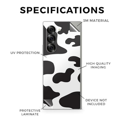Phone Skin Compatible with Samsung Galaxy Z Fold 6 - Cow Print - Premium 3M Vinyl Protective Wrap Decal Cover - Easy to Apply | Crafted in The USA by MightySkins - color: Cow Print, style: Matte Finish