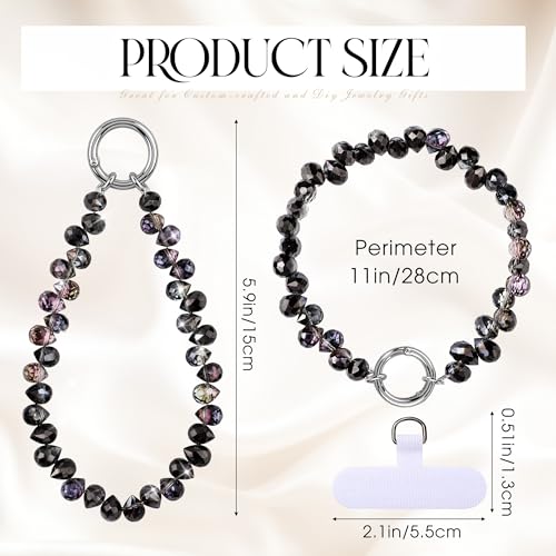 Quelay 4 Pack Beaded Phone Wrist Strap - color: Deep, style: Crystal