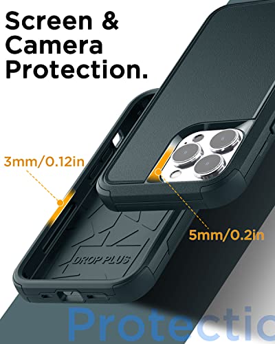 AICase for iPhone 14 Pro Max Case(6.7") Case,Heavy Duty 3-Layer Rugged Pocket-Friendly Phone Cover,Durable Military Grade Protection Shockproof/Drop Proof/Dust-Proof Protective for iPhone 14 Pro Max - color: Dark Green