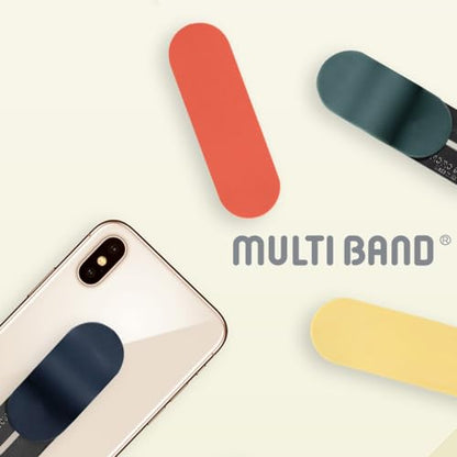 MULTI BAND Original Phone Grip, Secure Hand Strap Holder, Slim Fashionable Finger Loop Selfie Grip, Phone Stand Compatible with Most Smartphones - color: Matte Yellow
