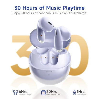 MINISO True Wireless Earbuds with Charging Case, Bluetooth 6.0 Ear Buds - color: Blue