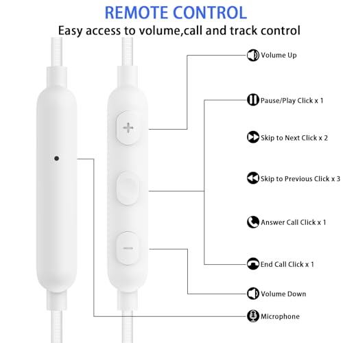 USB C Earbuds Wired Over Ear Headphones for iPhone 18 Pro Max 17 16 - color: White