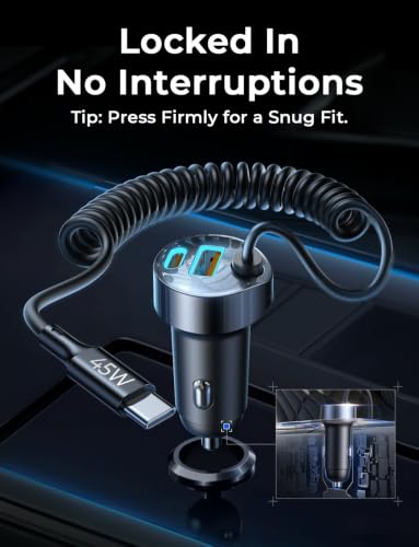 LISEN 90W for iPhone 18 17 16 Pro Max Car Charger USB C Fast Charge - color: Black - 60 inch