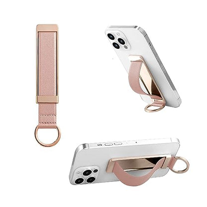 Phone Grip，Love Handle Phone Grip，Phone Grips for Back of Phone，Phone Finger Holder，Phone Accessories Grip，Phone Kickstand，Phone Loop Strap with Most Smartphones (Frosted Rose Gold) - color: Frosted Rose Gold