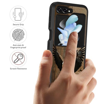 for Samsung Galaxy Z Flip 5 Case, Heavy Duty Dual Layer Hybrid Military Grade Shockproof Drop Folding Protective Cover for Samsung Galaxy Z Flip 5 5G 2023, American Bald Eagle - color: American Bald Eagle