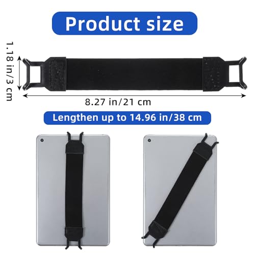 Ptwola Hand Strap Holder Universal Tablet Secure Grip Holder High Elasticity Finger Handle Bands Accessories Versatile Lightweight Bundle Strap Stretchable to 8.27-14.96 inches for Readers - color: black