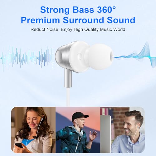 Wired Earbuds USB C in Ear Headphones for iPhone 17 Pro Max 17e 17Pro 17 16 - color: White
