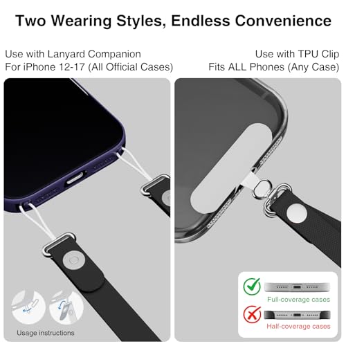 Hokone Lanyard Crossbody Strap for iPhone 17 Series, Adjustable Anti-Theft Neck Holder with Magnetic Strap & Quick Release - color: Green