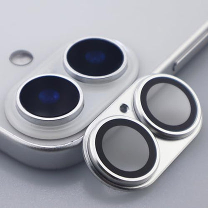 for iPhone 17 Camera Lens Protector Tempered Glass Metal Full Coverage Lens Cover Accessories (Silver) - color: Silver