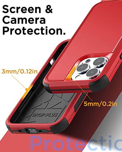 AICase for iPhone 14 Pro Max Case(6.7")Case,Heavy Duty 3-Layer Rugged Pocket-Friendly Phone Cover,Durable Military Grade Protection Shockproof/Drop Proof/Dust-Proof Protective for iPhone 14 Pro Max - color: Red