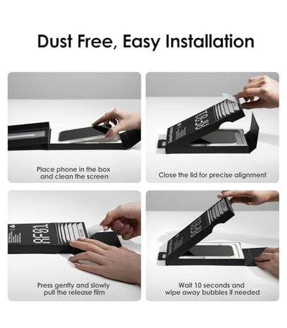Aulumu AF01 iPhone 17/iPhone 16 Pro Screen Protector | Eco-Bubble-and-Dust-Free Box | Scratch & Smudge Resistant | HD Tempered Glass | Military Grade Shatterproof & Ultra Durable | Easy Installation - size: iPhone 16 Pro/iPhone 17