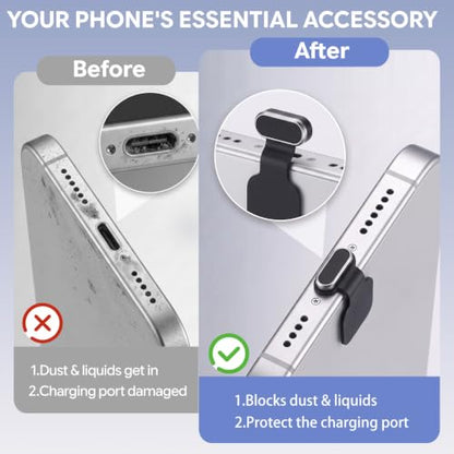 15Pcs Aluminium Anti-Lost USB C Dust Plug Cover for iPhone 17/16/15 Series - size: 15Pcs Aluminium Dust Plug