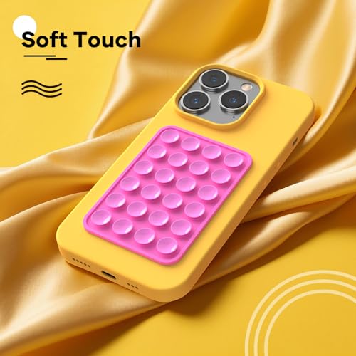 Silicone Phone Sticky Grip, Suction Phone Case Mount for iPhone and Android, Hands-Free Sticky Cell Phone Grip, Mobile Fidget Mirror Holder for Selfies and Videos - color: Cotton Candy Cloud（Light Pink）