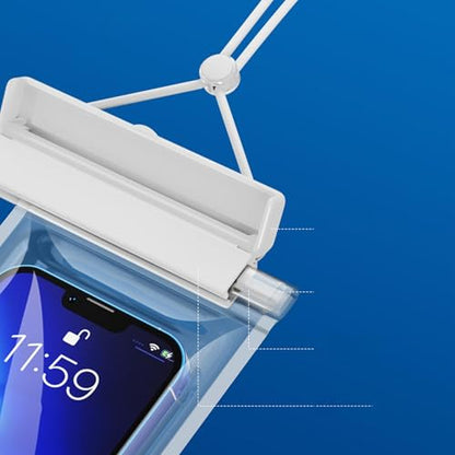 Waterproof Cell Phone Pouch Protective Travel Accessories White | Waterproof Mobile Phone Holder Dry Bag for Women Men Summer Vacation Beach Pool Cruise Outdoor Adventure - color: White